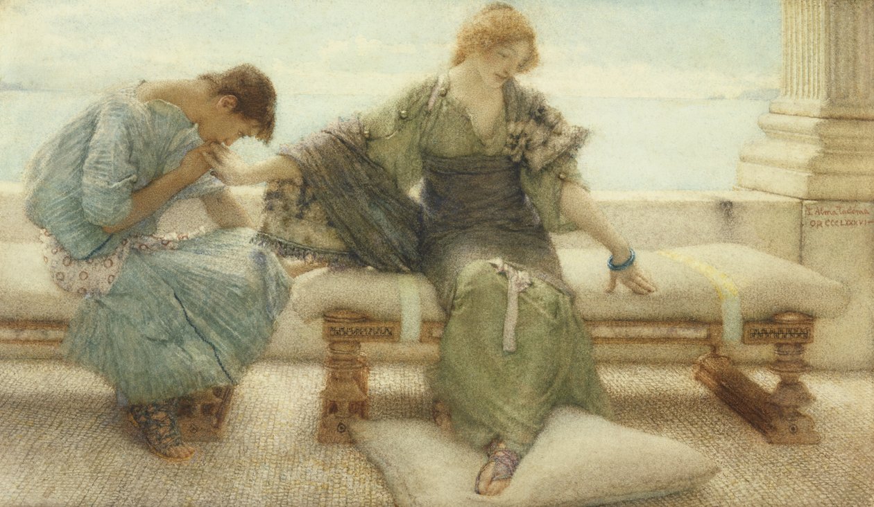 Não me pergunte mais .... pois em um toque eu ceder, 1886 de Lawrence Alma Tadema