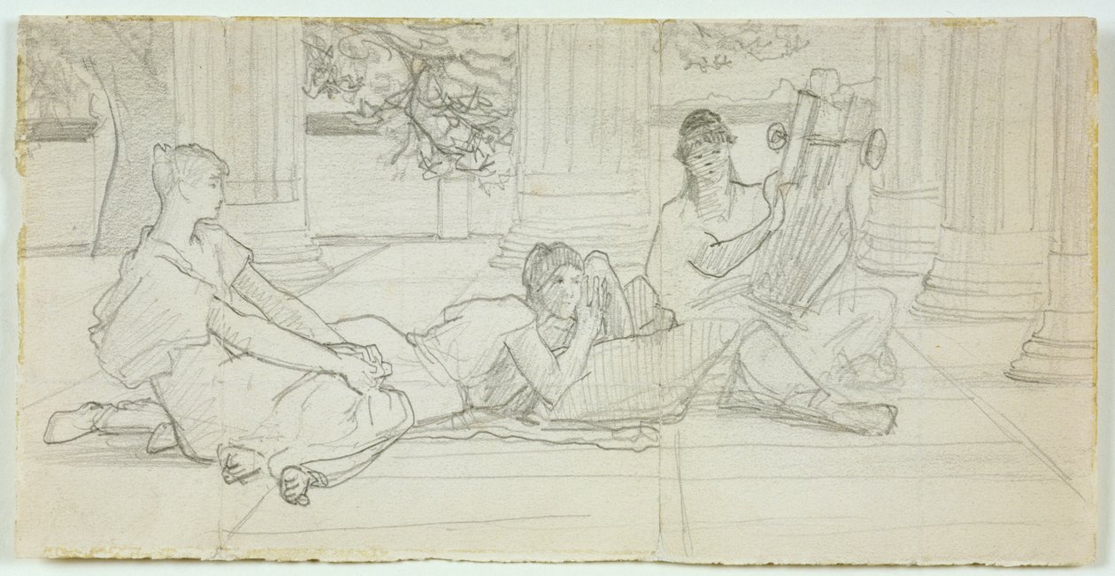 Primeiro conceito para A Reading of Homer c.1884-85 de Lawrence Alma Tadema