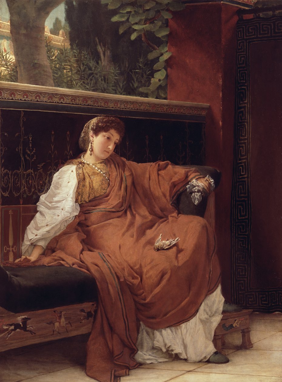Lesbia chorando por um pardal, 1866 de Lawrence Alma Tadema