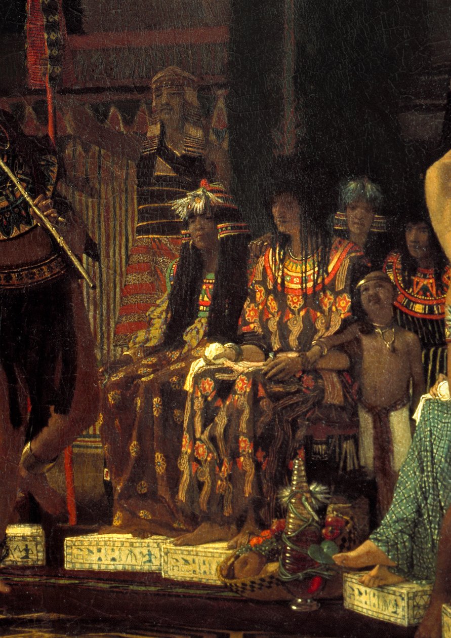 Passatempos no Antigo Egito, 3000 anos atrás, 1863 óleo sobre tela detalhe de 408302 de Lawrence Alma Tadema