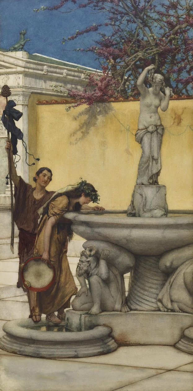 Twixt Venus and Bacchus, 1882 (wc no papel) de Lawrence Alma Tadema