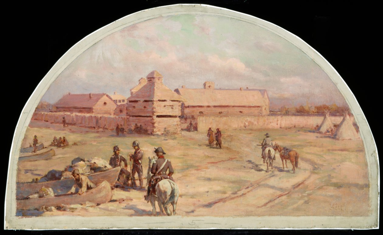 O primeiro forte Dearborn, 1803, 1900 de Lawrence Carmichael Earle