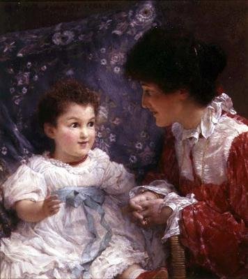 Retrato da Sra. George Lewis e da sua filha Elizabeth de Lawrence Alma Tadema