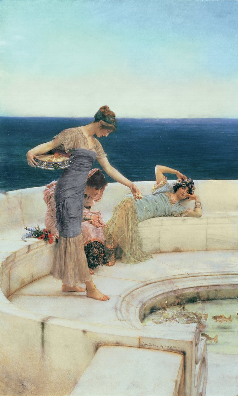 Silver Favourites, c.1903 (óleo sobre painel) de Lawrence Alma Tadema