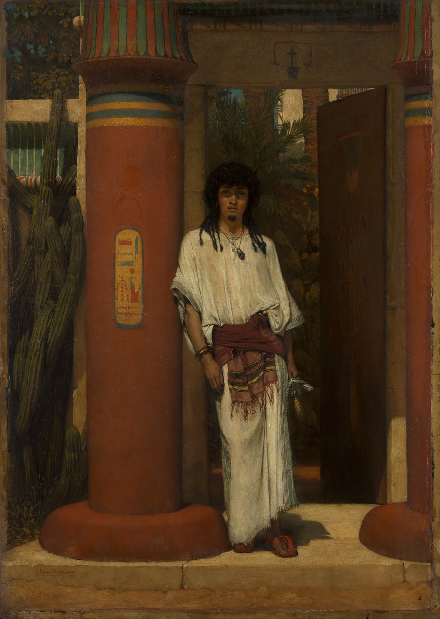Um egípcio em uma entrada, 1865. de Lawrence Alma Tadema