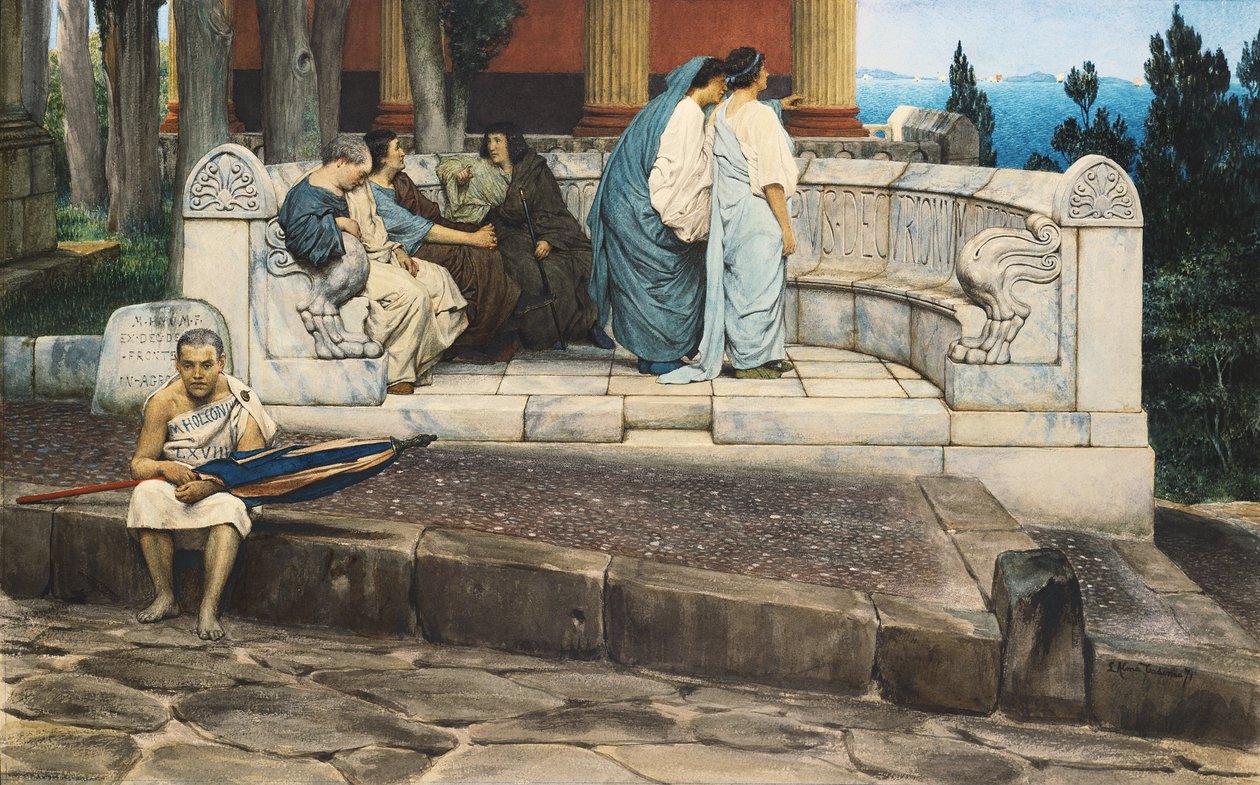 Um Exedra, 1871 de Lawrence Alma Tadema