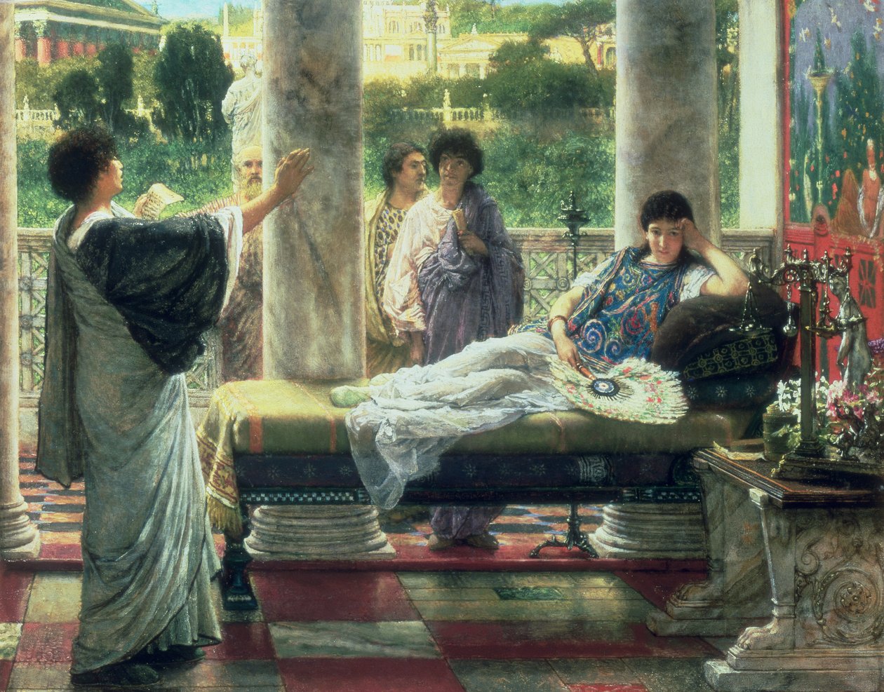 Catulo lendo seus poemas na casa de Lesbia, 1870 de Lawrence Alma Tadema