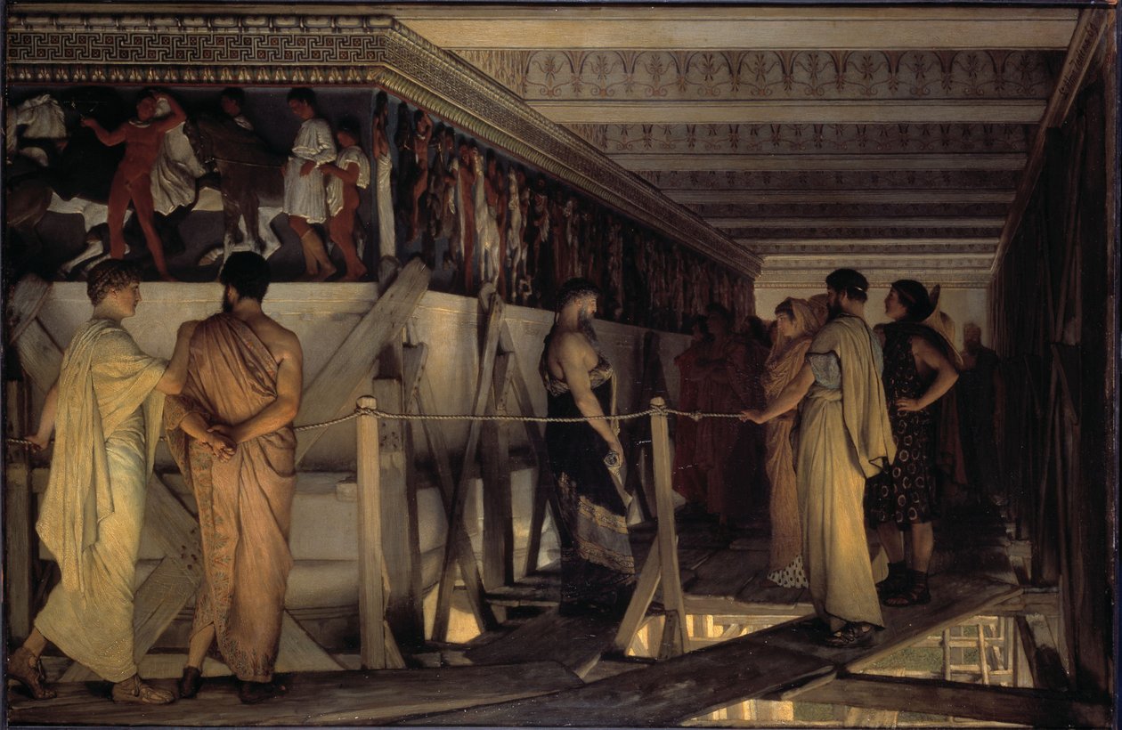 Feidias e o Friso do Partenon, Atenas, 1868 de Lawrence Alma Tadema