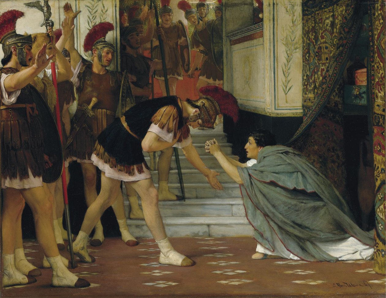 Proclamando o Imperador Cláudio, 1867 de Lawrence Alma Tadema