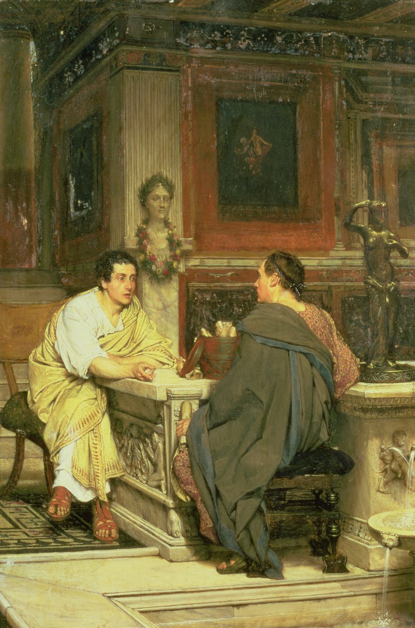 O discurso; Um bate-papo de Lawrence Alma Tadema
