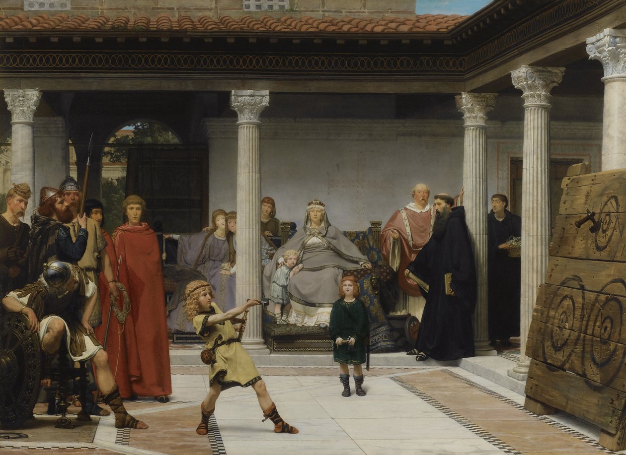 A educação dos filhos de Clovis, 1861 de Lawrence Alma Tadema