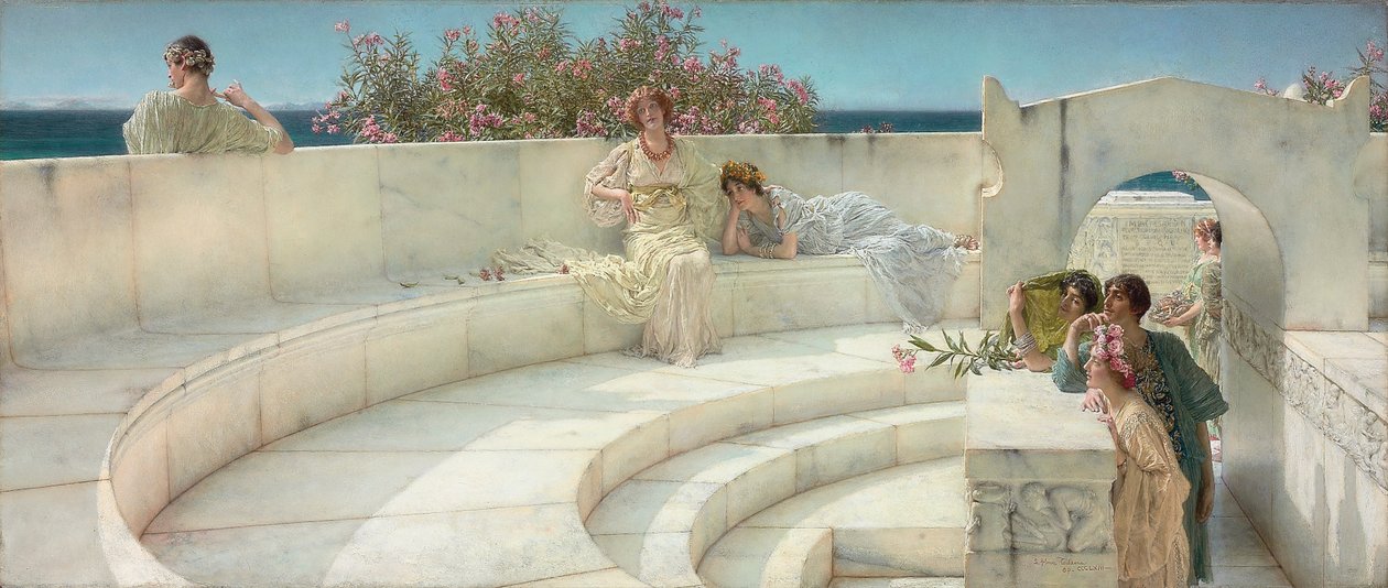 Sob o teto do tempo azul jônico, 1901 de Lawrence Alma Tadema
