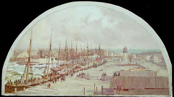 A Grande Inundação de Chicago em 1849 (óleo sobre tela) de Lawrence Carmichael Earle