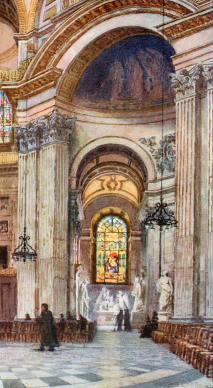 Corredor ocidental do transepto sul (litografia a cores) de Lawrence Deller