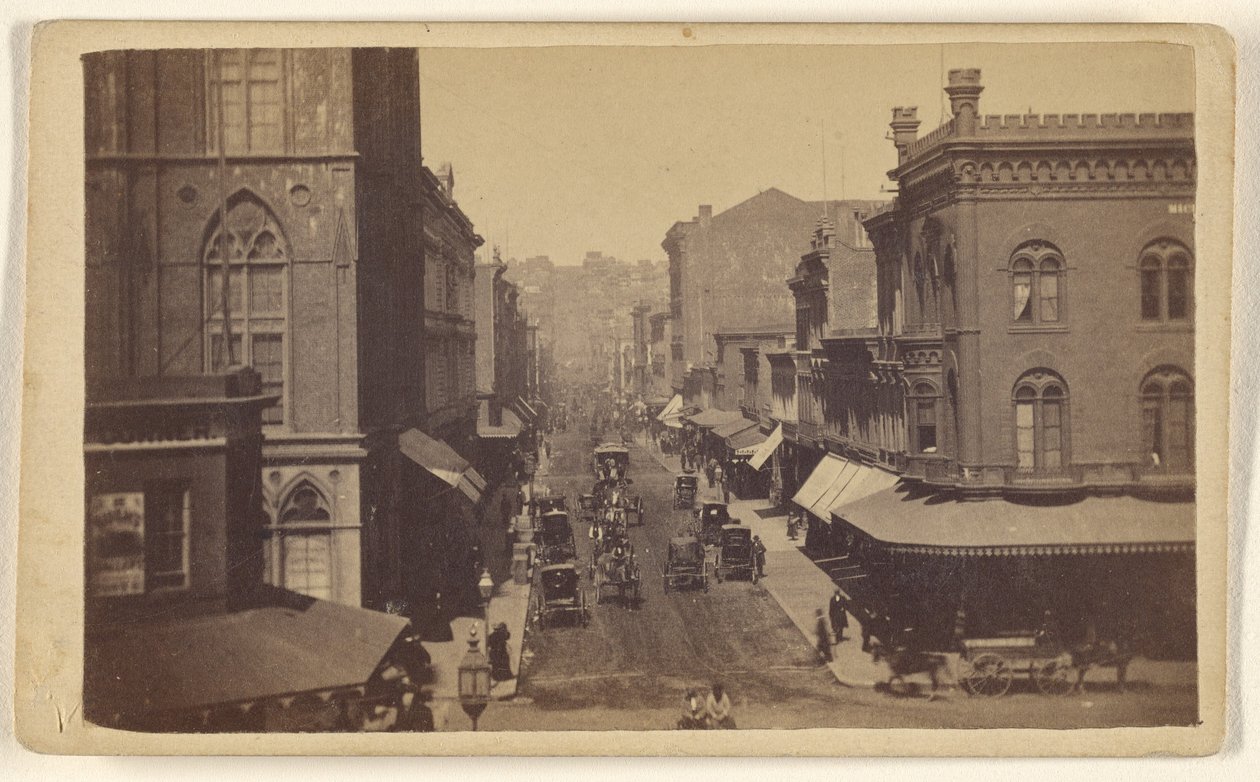 Montgomery Street a partir de Market Street; São Francisco; Instantâneo. de Lawrence and Houseworth