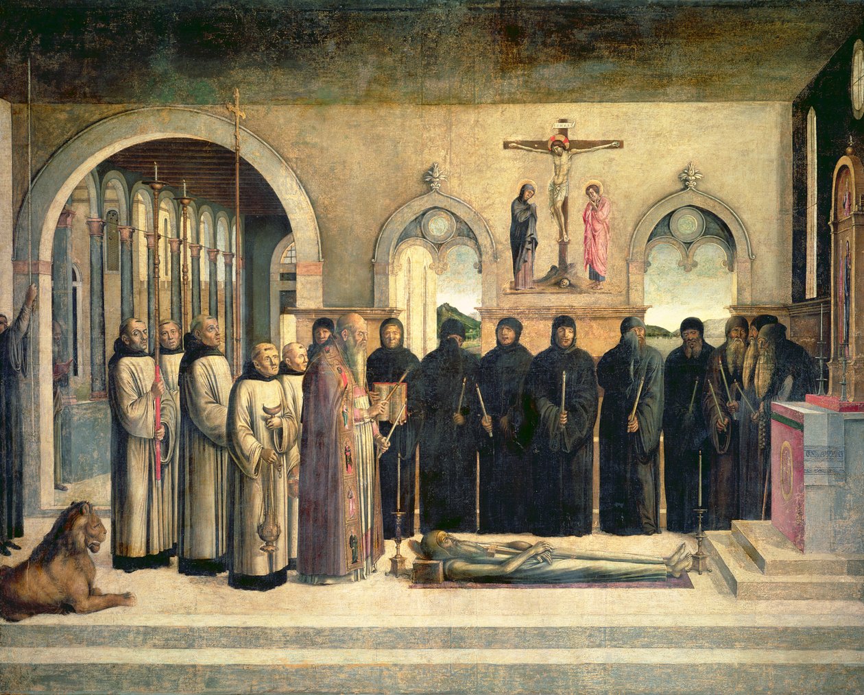 O funeral de São Jerônimo, c.1470-1472 de Lazzaro Bastiani
