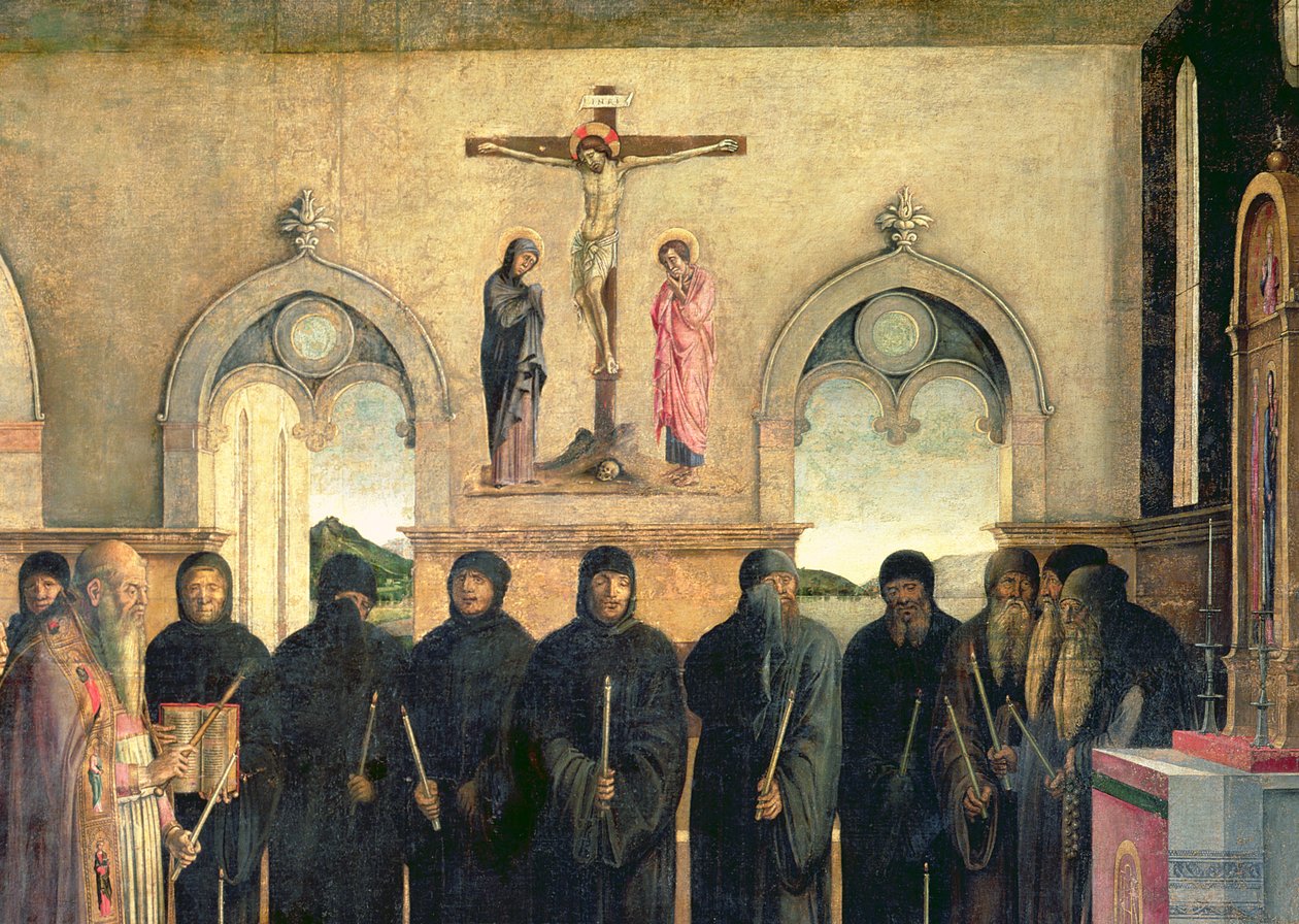 O Funeral de São Jerônimo, c.1470-1472 óleo sobre tela detalhe de 61140 de Lazzaro Bastiani