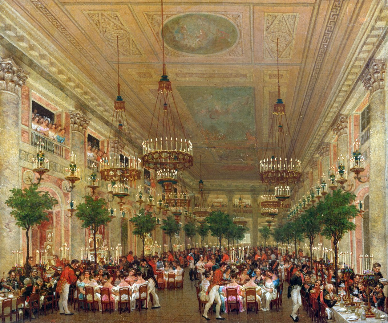 Festa nas Tulherias para celebrar o casamento de Leopoldo I (1790-1865) com a princesa Luísa de Orleans (1812-1850) 1832 de Le Baron Attalin