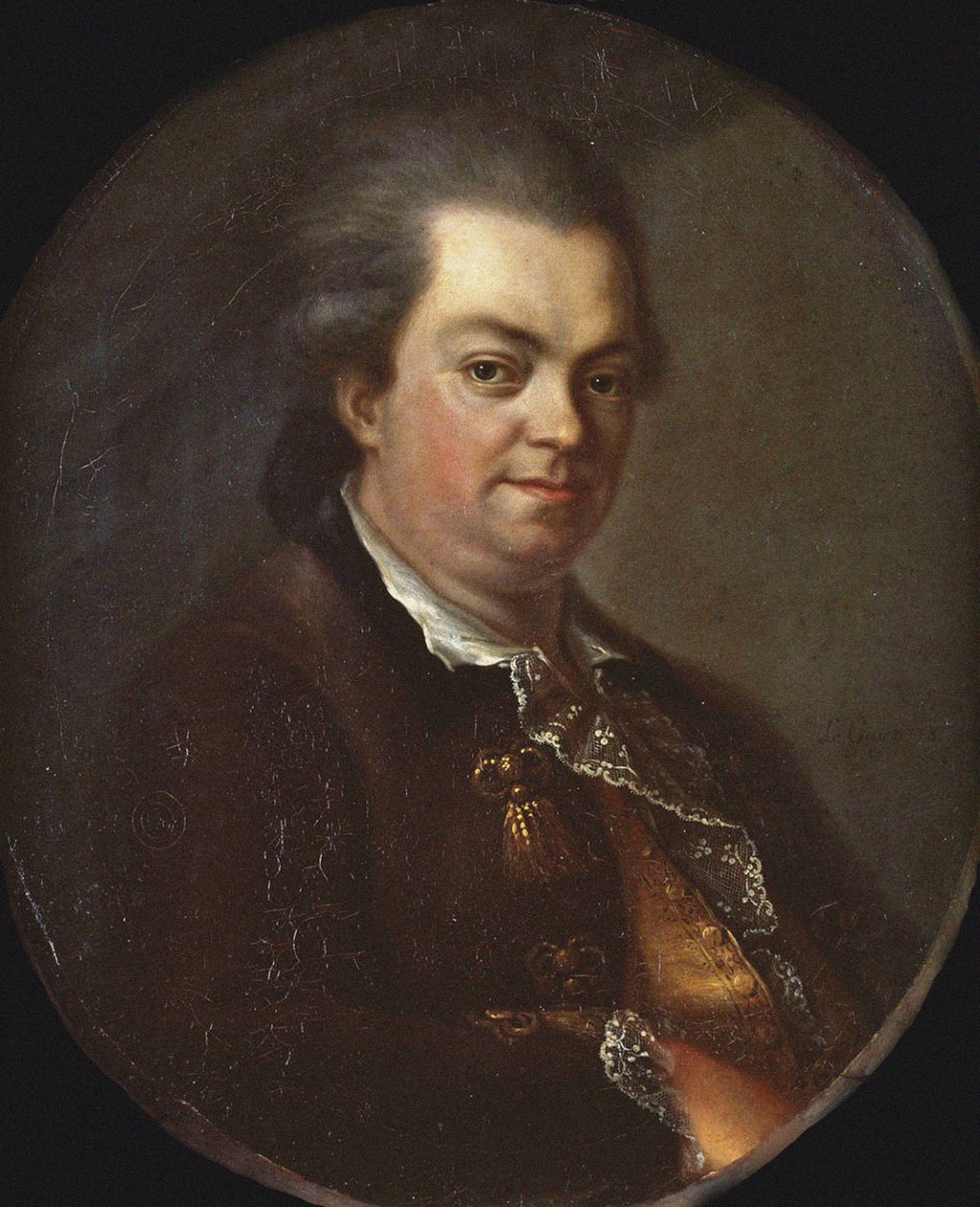 Retrato de José (Giuseppe) Balsamo, conhecido como Alessandro, Conde de Cagliostro (1743-1795), aventureiro e fundador de um rito macônico conhecido como egípcio - por Le Gay (ativo 1778-1804) óleo sobre tela de Le Gay
