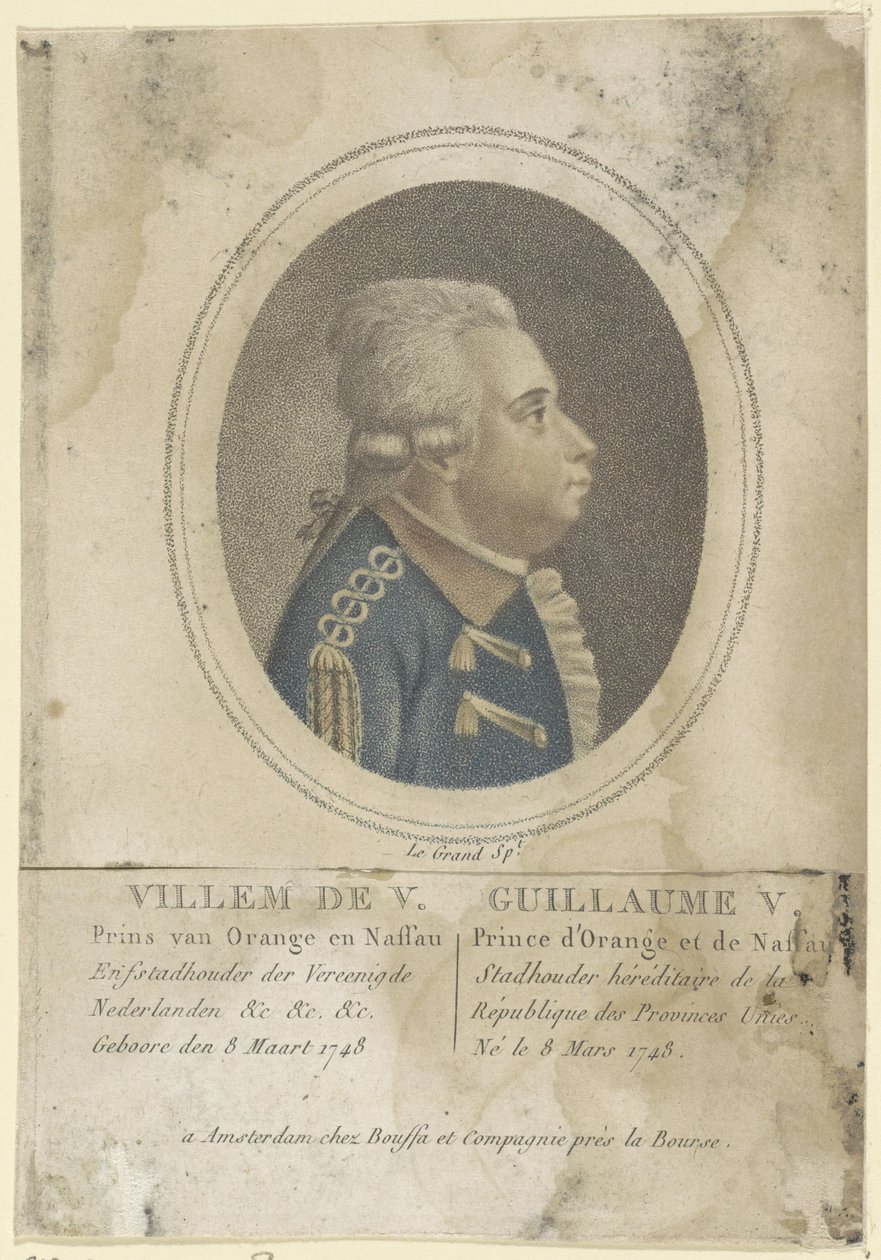 Retrato de Guilherme V, príncipe de Orange-Nassau de Le Grand