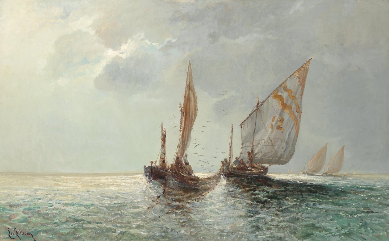 Barcos de pesca pela costa de Lea von Littrow