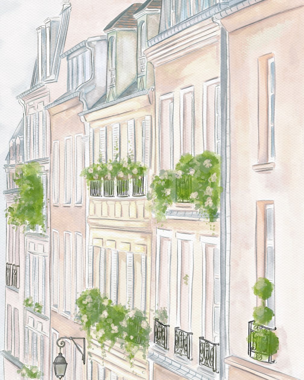 Edifícios de Paris, c.2023 (aguarela) de Leah Straatsma
