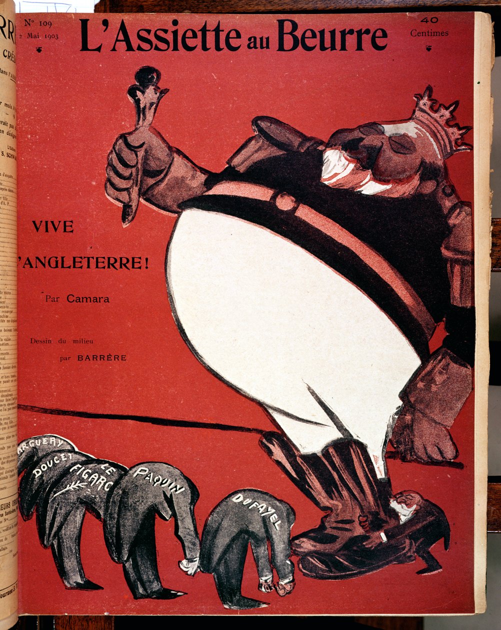 Caricatura do Rei Eduardo VII (1841-1910) na altura da Entente Cordiale entre França e Grã-Bretanha, capa de "L
