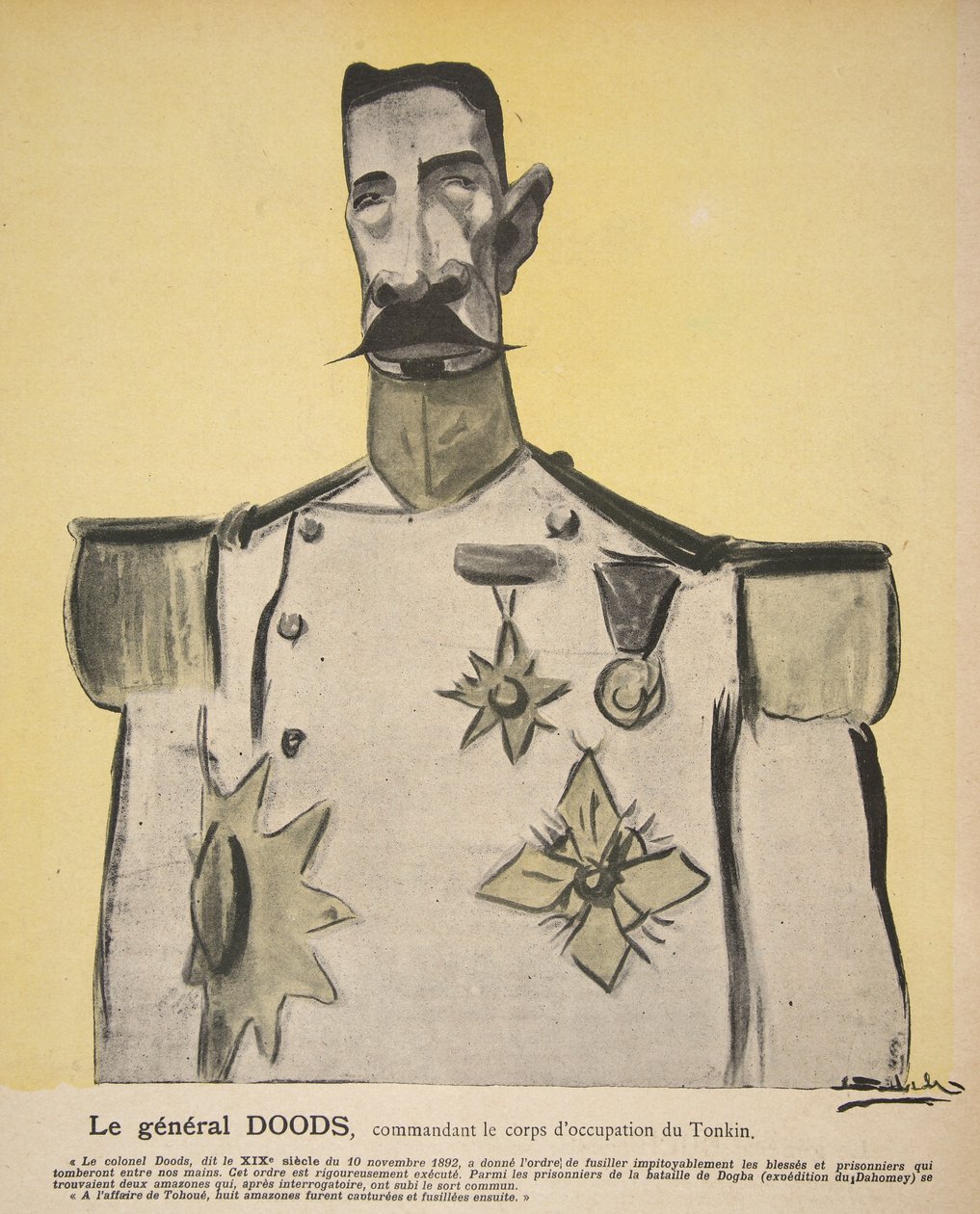 General Doods, comandante do corpo de ocupação Tonkin, ilustração de 