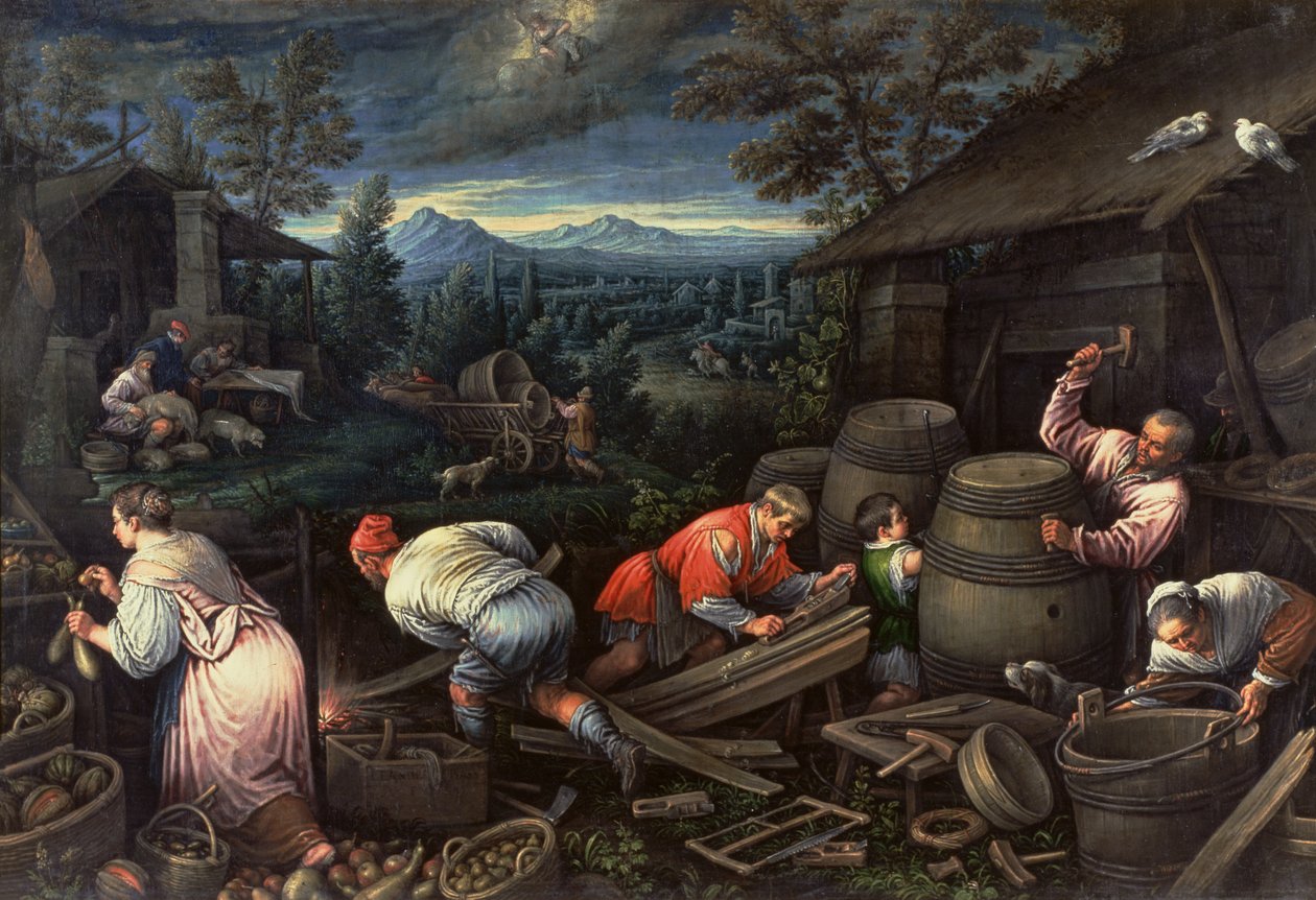 Agosto de 1595-1600 de Leandro da Ponte Bassano