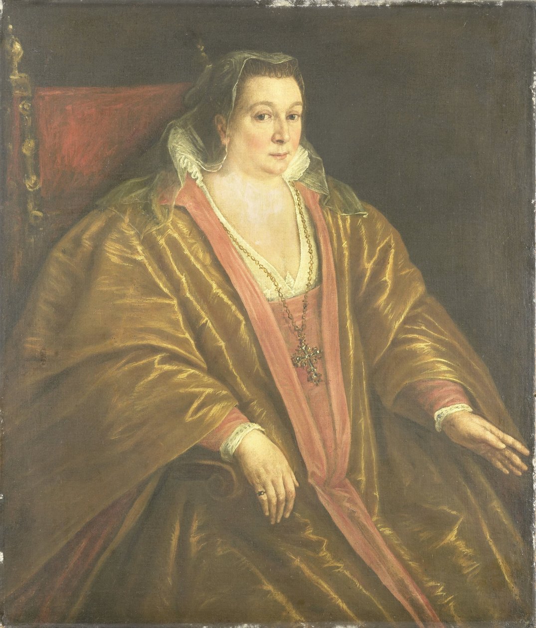 Retrato de uma Mulher, provavelmente Morosina Morosini, Esposa de Marino Grimani, o Doge de Veneza de Leandro Bassano (workshop of)