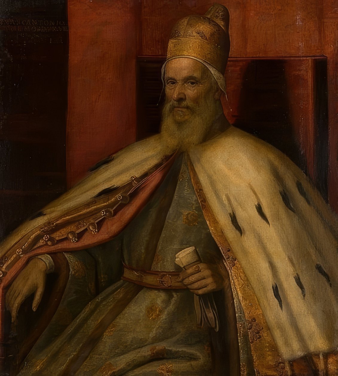 Retrato do Doge Marcantonio Memmo (1537-1615, Doge desde 1612). Século XVII de Leandro Bassano