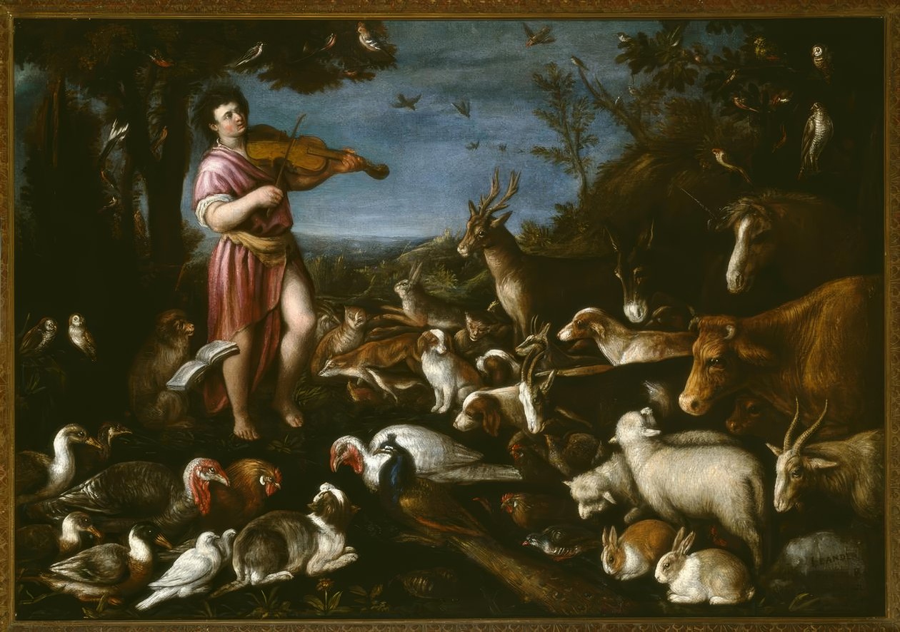 L. da Ponte Bassano, Orfeu encanta os animais - pinturas de Leandro Bassano