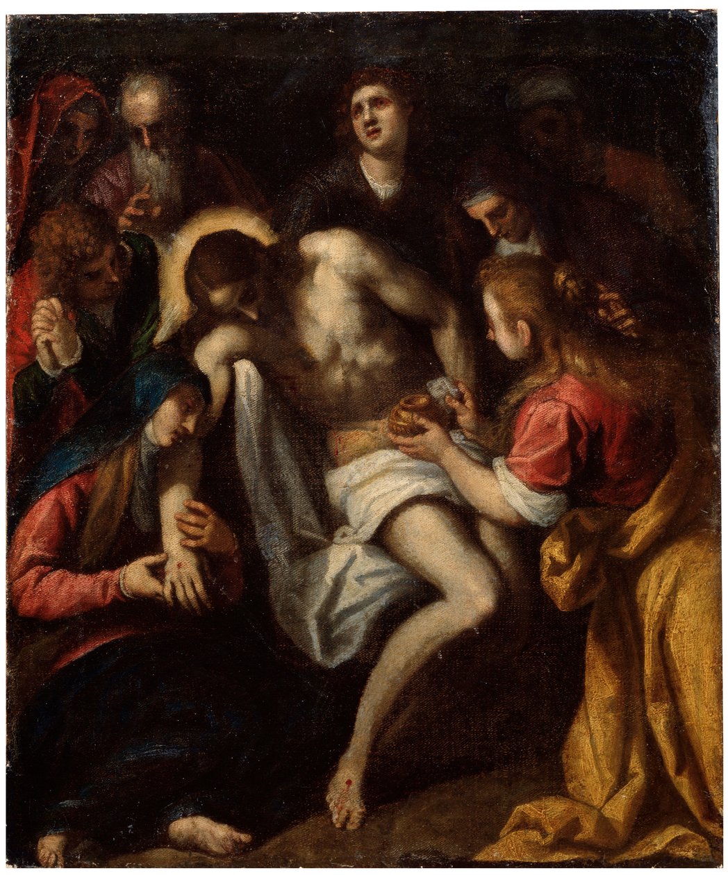 A Lamentação sobre Cristo, final do século XVI ou início do século XVII de Leandro Bassano