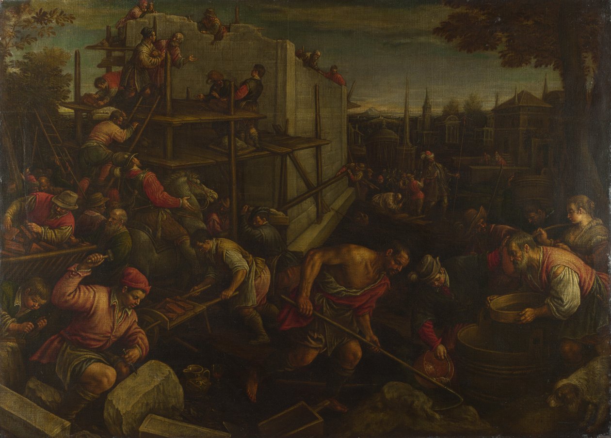 A torre de Babel, ca. 1600 de Leandro Bassano