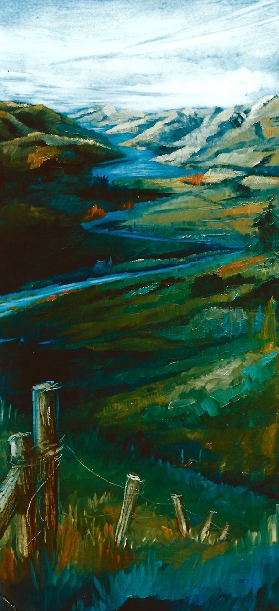 Akaroa NZ, 1997 (óleo sobre papel) de Lee Campbell