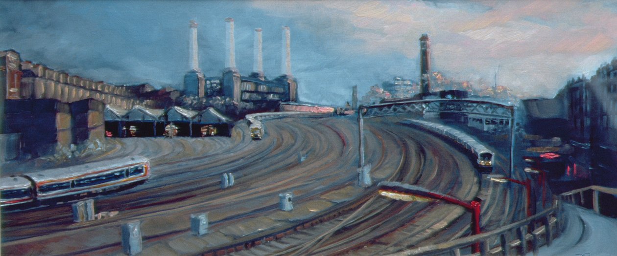 Ebury Bridge, 1998 (óleo sobre papel) Victoria Station de Lee Campbell