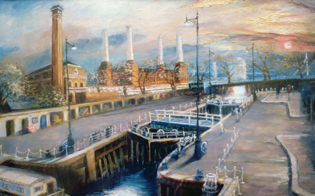 Grosvenor Dock, 1998 (óleo sobre papel) Pimlico Embankment de Lee Campbell
