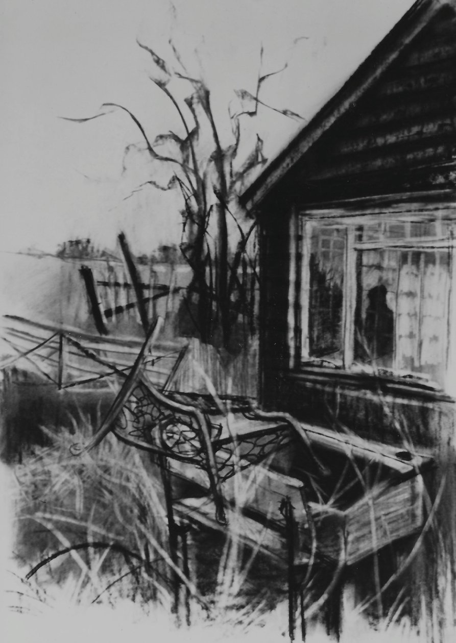 Não esquecido, 1998 (carvão no papel) de Lee Campbell