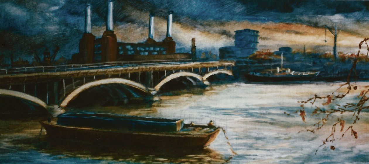 Thames Lighter Boat, 2000 (óleo sobre papel) de Lee Campbell