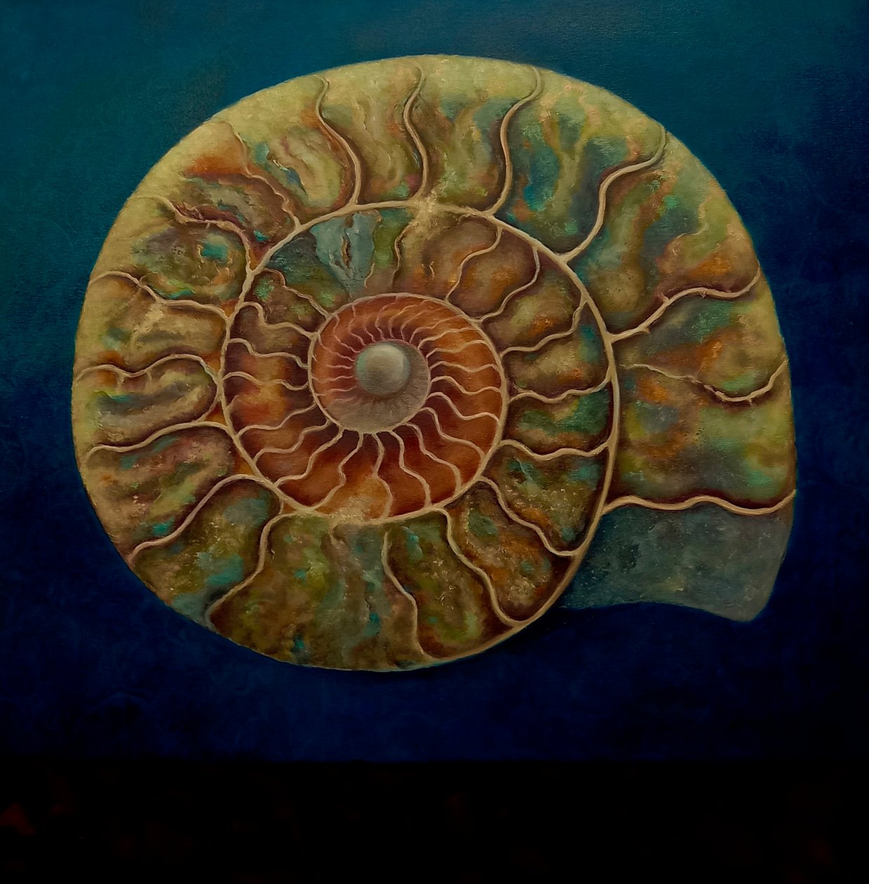Amonite, ouro e verde, 2021 de Lee Campbell