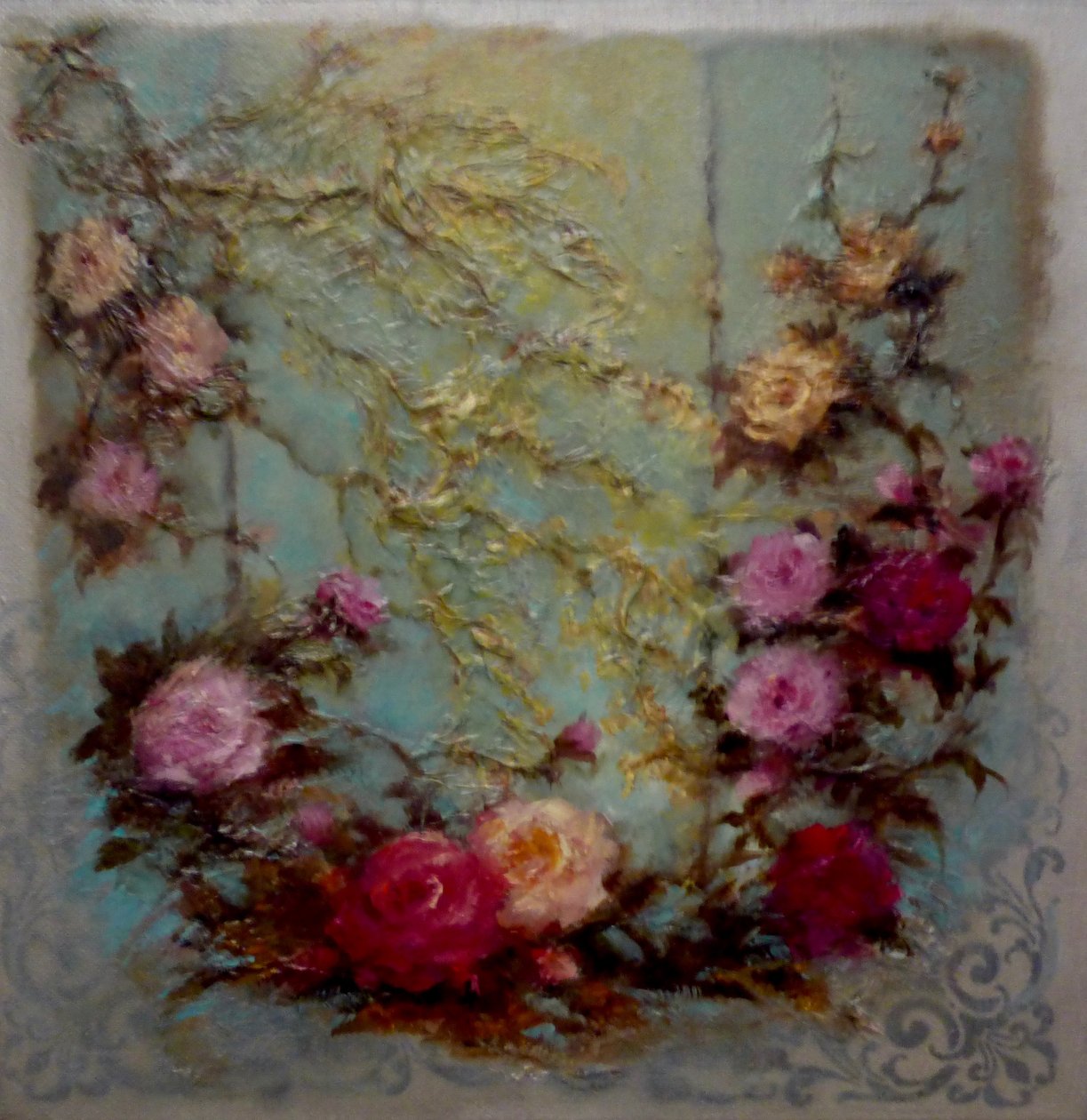Antique Roses, 2024 (óleo sobre tela) de Lee Campbell