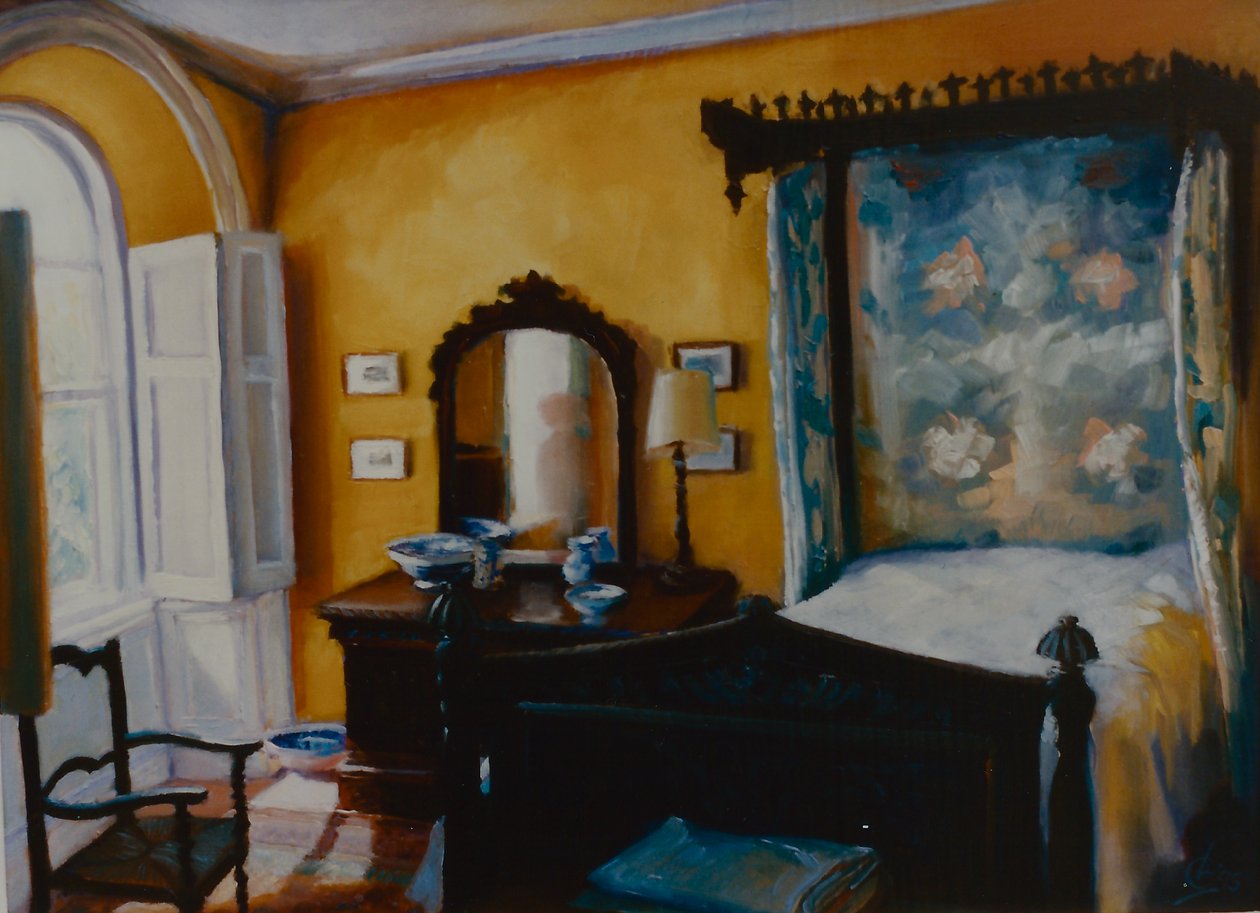 Quarto Dourado 2002 (óleo no painel) Quarto Amarelo de Lee Campbell