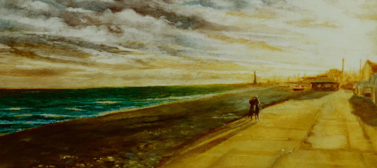 Golden Future, 2001 (óleo sobre papel) Amantes à beira-mar de Lee Campbell