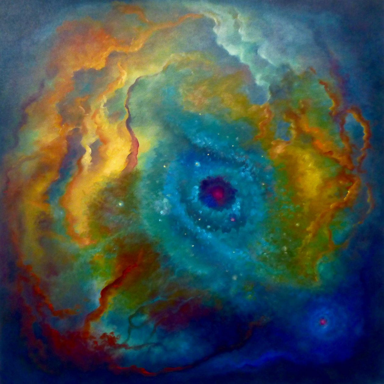 Nebulosa de malaquite, 2023 (óleo sobre tela) de Lee Campbell