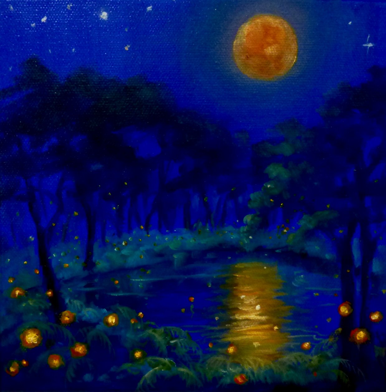 Nightlightslights, 2020,(óleo sobre tela) de Lee Campbell
