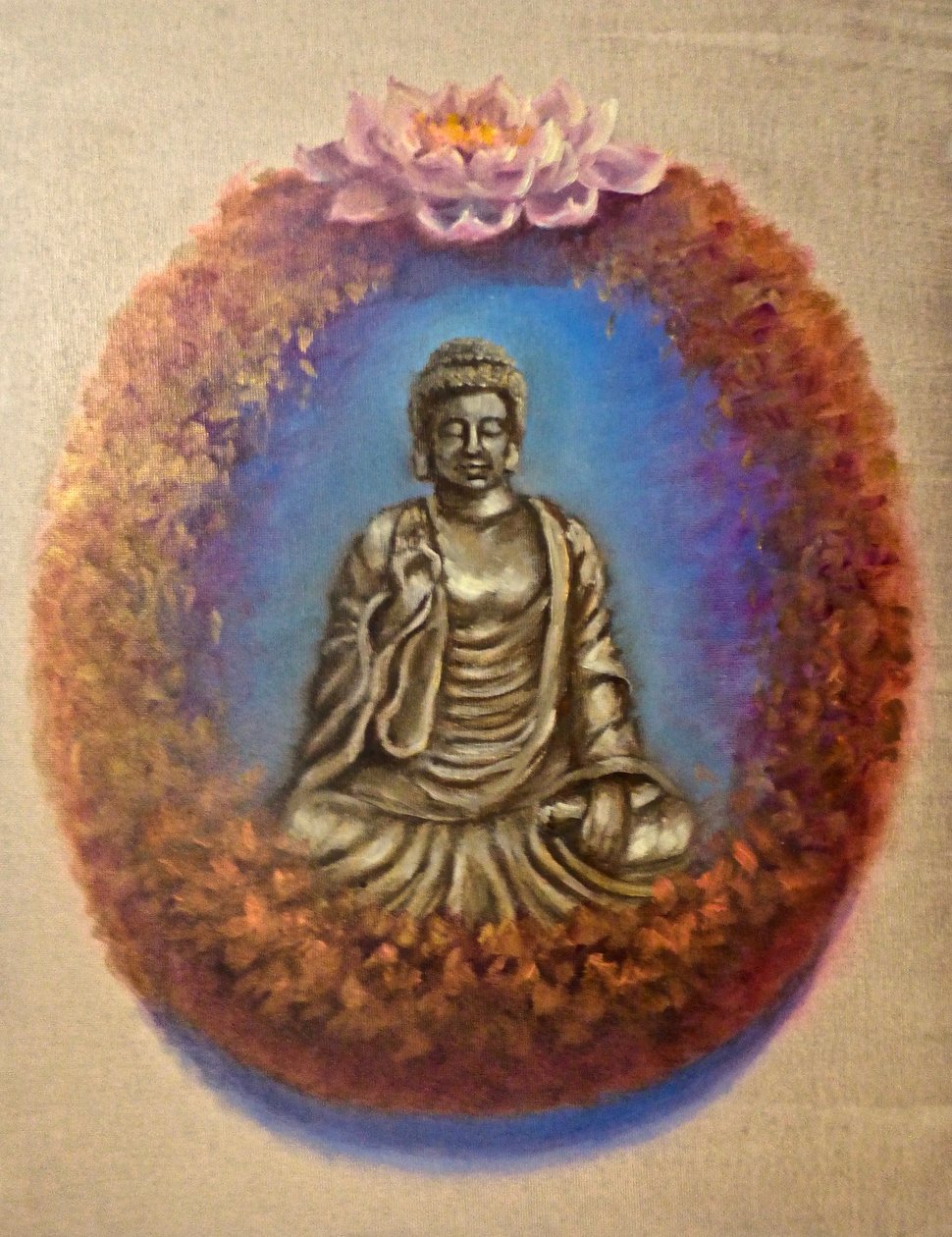 Paz - Buda, 2024 (óleo sobre tela) de Lee Campbell