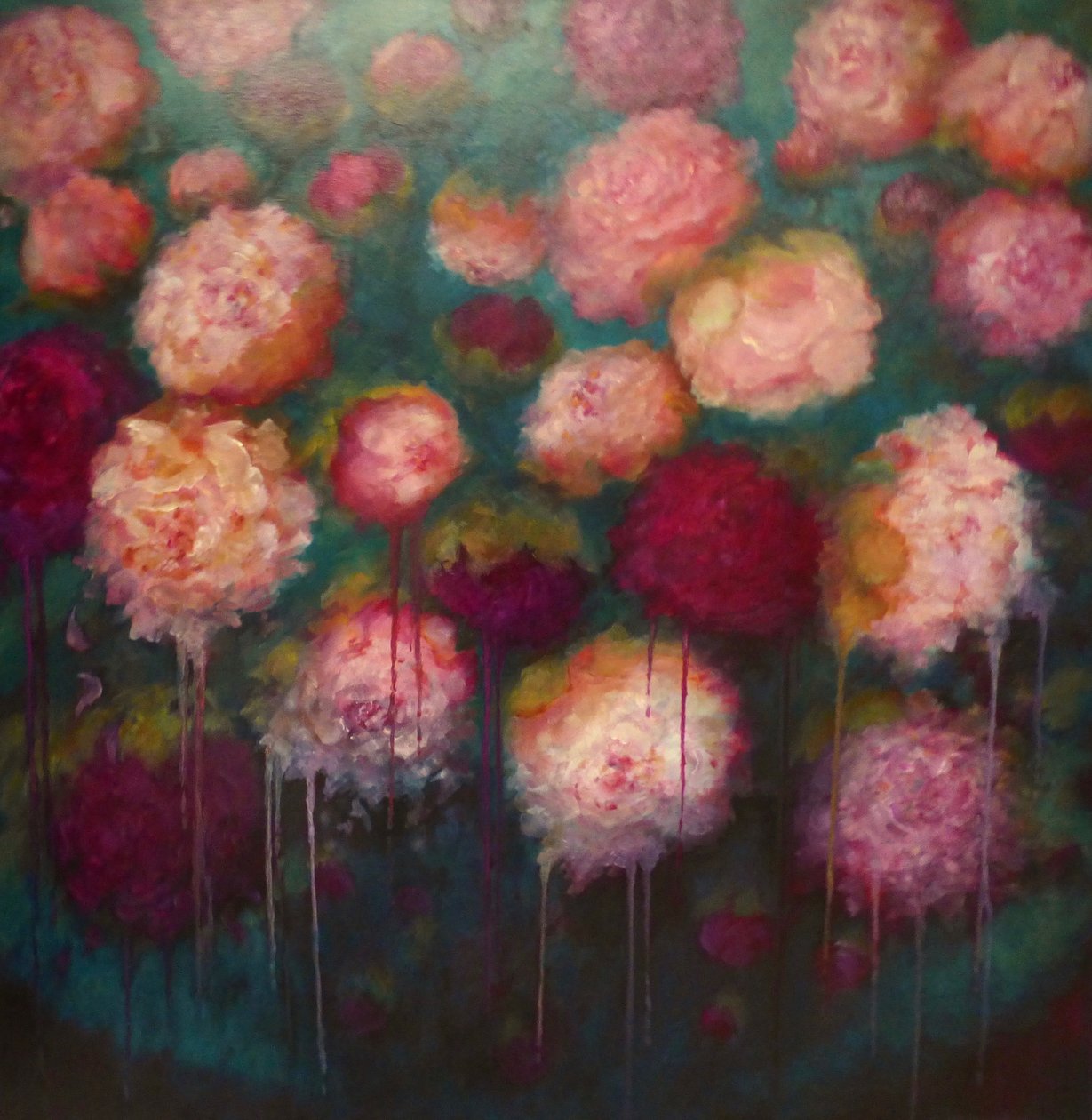 Rosas de peónia, 2024 (óleo sobre tela) de Lee Campbell