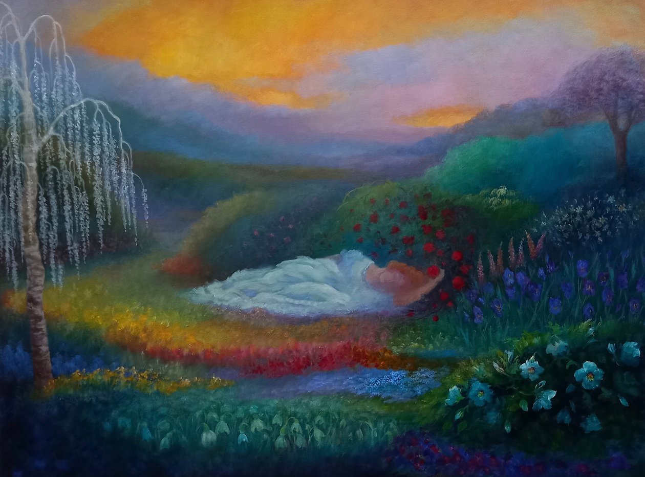 Jardim de Perséfone II, 2025 (óleo sobre tela) de Lee Campbell