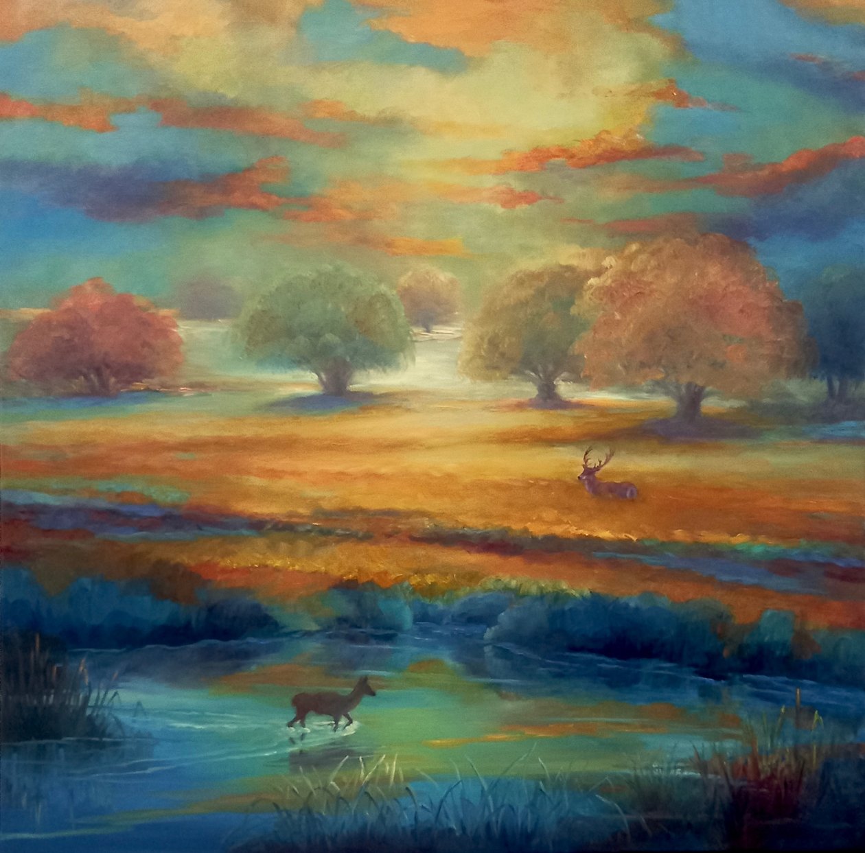 Richmond Park, Verde e Dourado, 2021 de Lee Campbell