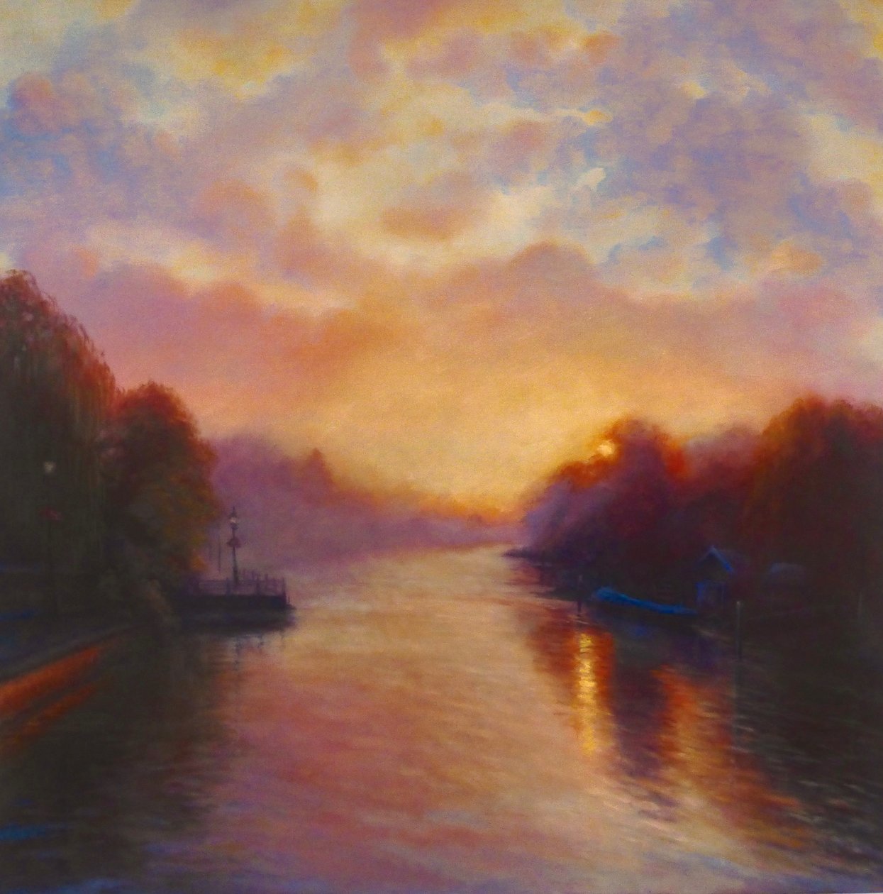 September Morning River, 2023 (óleo sobre tela) de Lee Campbell